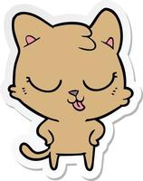 sticker of a cartoon cat vector