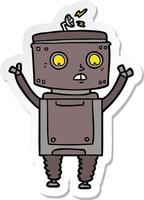 sticker of a cartoon robot vector