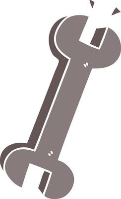 quirky hand drawn cartoon spanner