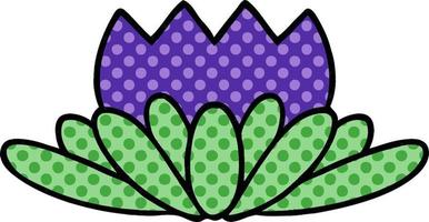 comic book style cartoon flower vector