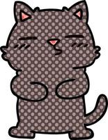 quirky comic book style cartoon cat vector