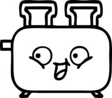 line drawing cartoon of a toaster vector