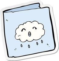 sticker of a cartoon card with cloud pattern vector
