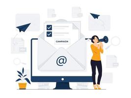 Ilustración del concepto de campaña de correo electrónico vector