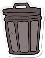 sticker of a cartoon trash can vector