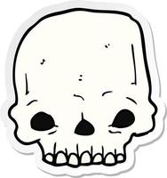 sticker of a cartoon spooky skull vector