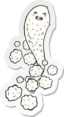 sticker of a cartoon spooky ghost