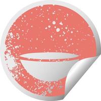 distressed circular peeling sticker symbol hot soup vector