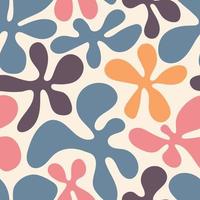 Seamless bright abstract pattern in the form of blots in warm palette. vector