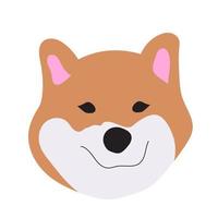 cute doodle illustration of dog breed akita inu. dog in minimalist style vector