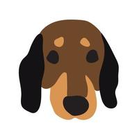 linda ilustración de garabato de la raza de perro basset. perro en estilo minimalista vector