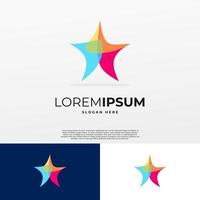 Abstract colorful star logo design template vector