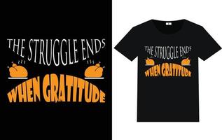 Trendy Thanksgiving Day Typography and Graphic T shirt Design vector