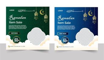 venta de ramadán plantilla de publicación en redes sociales mes sagrado islámico de banner de venta de ramadán vector
