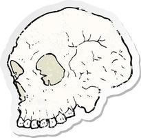 retro distressed sticker of a skull illustration vector