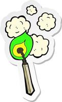 sticker of a cartoon burning match vector