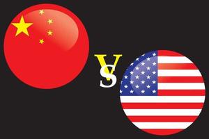 China VS United States of America flag isolated on Back background vector