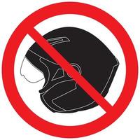 firmar sin casco. icono prohibido. vector