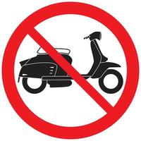 Sign No motorcycle or no parking prohibit . vector