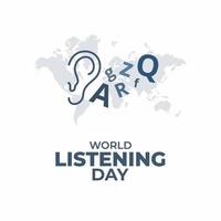 World Listening Day September Celebration Background Vector Poster Illustration Template