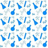 Chemistry Icons Seamless Pattern Doodle for Background Science Poster Template vector