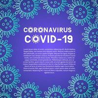 Antecedentes de la pandemia de coronavirus covid-19 con espacio de copia. patógeno respiratorio de wuhan china. nuevo virus corona 2019-ncov. banner de vector de colores neón.