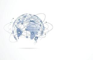 Global network connection. World map point and line composition concept of global business. Vector Illustration