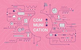 Communication visualization connection concept. Technology data array visual on yellow background with circuit for web, banner. Vector illustration