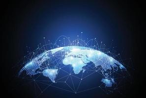 Global network connection. World map point and line composition concept of global business. Vector Illustration