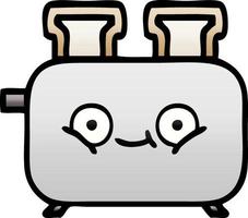 gradient shaded cartoon of a toaster vector