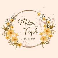 vintage watercolor flower wreath vector