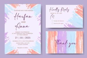 abstract theme wedding invitation card with pastel color vector