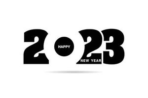 Happy New Year 2023 text design. for Brochure design template, card, banner. Vector illustration. Isolated on white background.