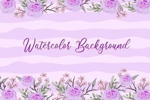 purple flower watercolor background vector