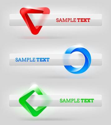 Abstract vector shapes and banners for message or text