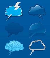 Vector set of speech bubble in the shape of cloud