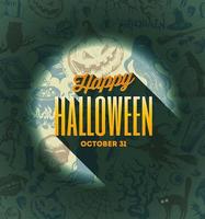 Halloween vector type design on a hand drawn background