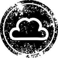 icono angustiado nube simple vector