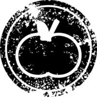 icono angustiado de manzana orgánica vector