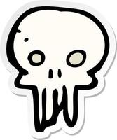 sticker of a cartoon spooky skull symbol vector