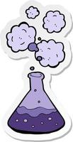 sticker of a cartoon science chemicals vector