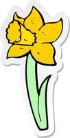 sticker of a cartoon daffodil vector