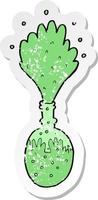 retro distressed sticker of a cartoon explosing chemicals vector