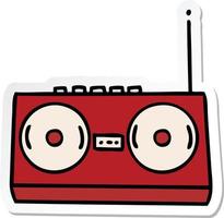 sticker of a cute cartoon stereo vector