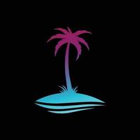 Palm tree summer logo template vector illustration