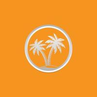 Ilustración de vector de plantilla de logotipo de verano de palmera