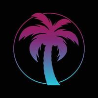 Palm tree summer logo template vector illustration