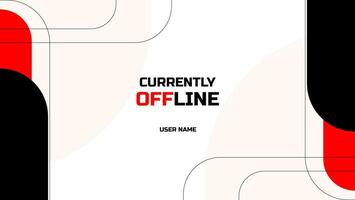 currently offline twitch banner background with  geometric shapes vector