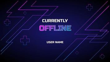 currently offline twitch banner background with  geometric shapes vector