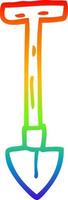 rainbow gradient line drawing cartoon spade vector